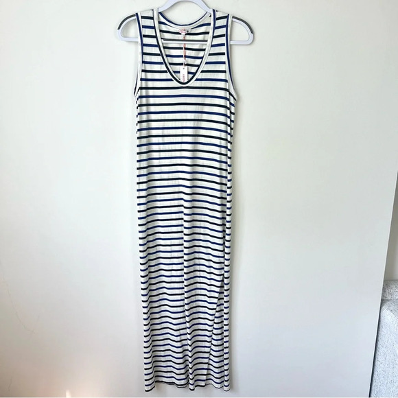 NWT Sundry Striped Sleeveless Maxi Shirt Dress With Slits - Picture 4 of 9